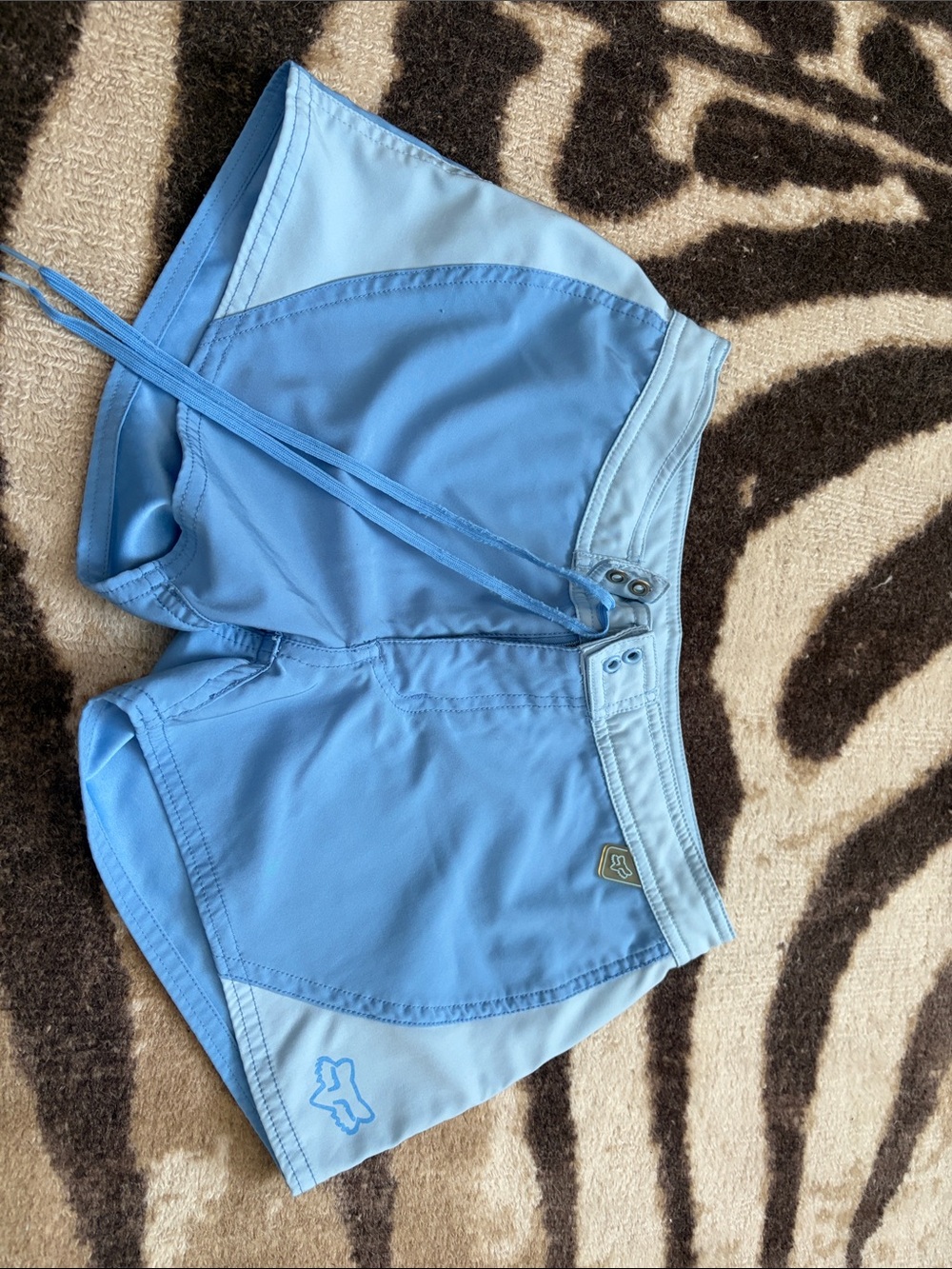 Fox Light Blue Women's Athletic Shorts with Drawstring